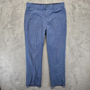 1764 Golf Pants Men Size 36x32 Blue Straight Leg Performance Chino Elastic Waist